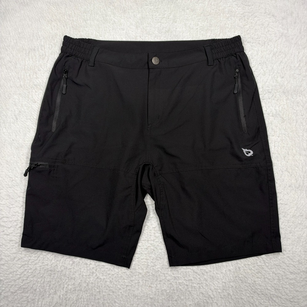 Baleaf Mountain Bike Cycling Non Padded Shorts Zip Pockets Black Men's Size XL